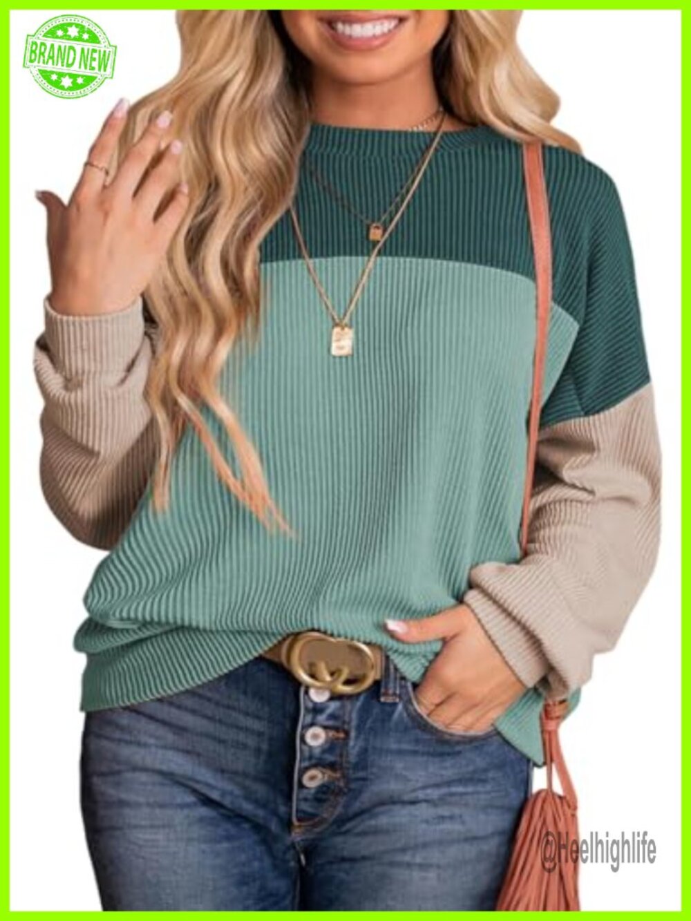 Plus Size Oversized Crewneck Sweatshirt Long Sleeve Colorblock Pullover Top